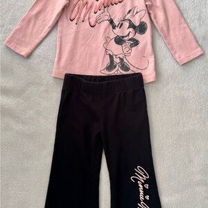 Disney Pink and Black Minnie Mouse Kids Matching Set